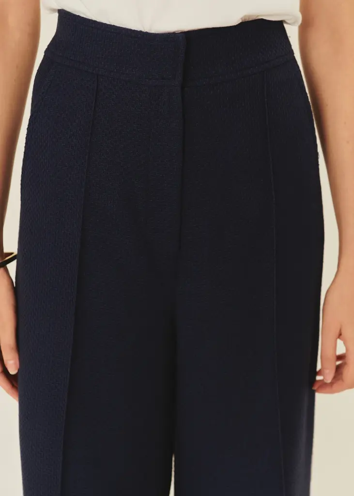 EXQUİSE YÜKSEK BEL GENİŞ PAÇALI CULOTTE PANTOLON LACİVERT