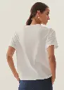 EXQUİSE YAKASI İŞLEME DETAYLI BİSİKLET YAKA BEYAZ REGULAR PAMUKLU T-SHIRT