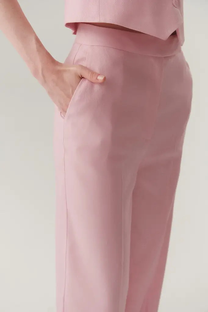 EXQUİSE RAHAT KALIP PUDRA KETEN PANTOLON