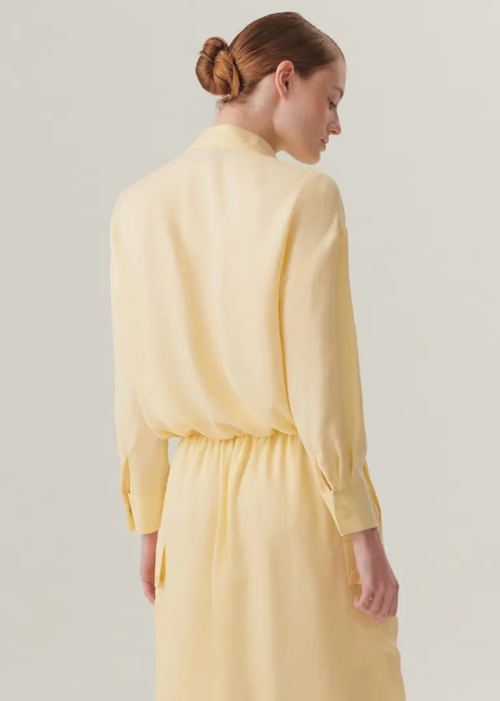 EXQUİSE Hakim Yaka Çift Cepli Ayarlanabilir Bağcıklı Rahat Kalıp Pudra Ceket 