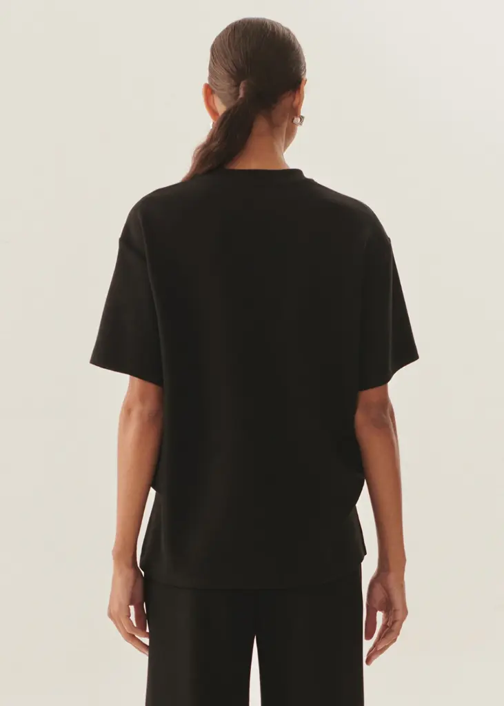 EXQUİSE Düğme Detaylı Rahat Kesim Siyah Örme Pantolon 