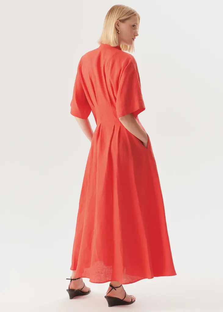 EXQUİSE Düğme Detaylı Siyah Bele Oturan A Kesim Midi Elbise 