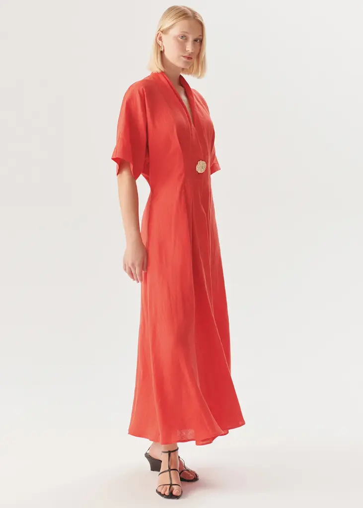 EXQUİSE Düğme Detaylı Siyah Bele Oturan A Kesim Midi Elbise 