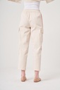 Omelya Ekru Şeritli Pantolon