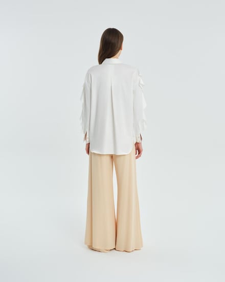 Vuu Volanlı Gömlek Beyaz