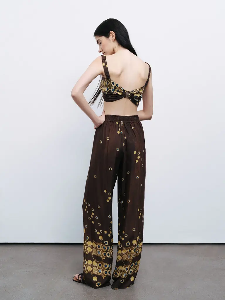 Nocturne Desenli Dökümlü Pantolon