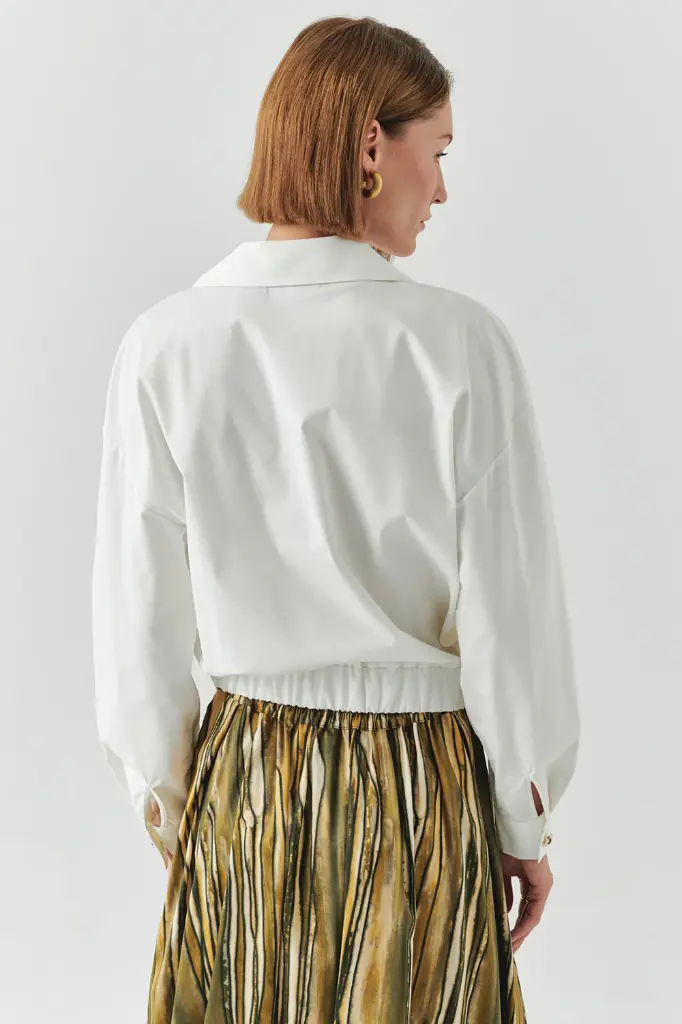 Gömlek Yaka Krem Ceket