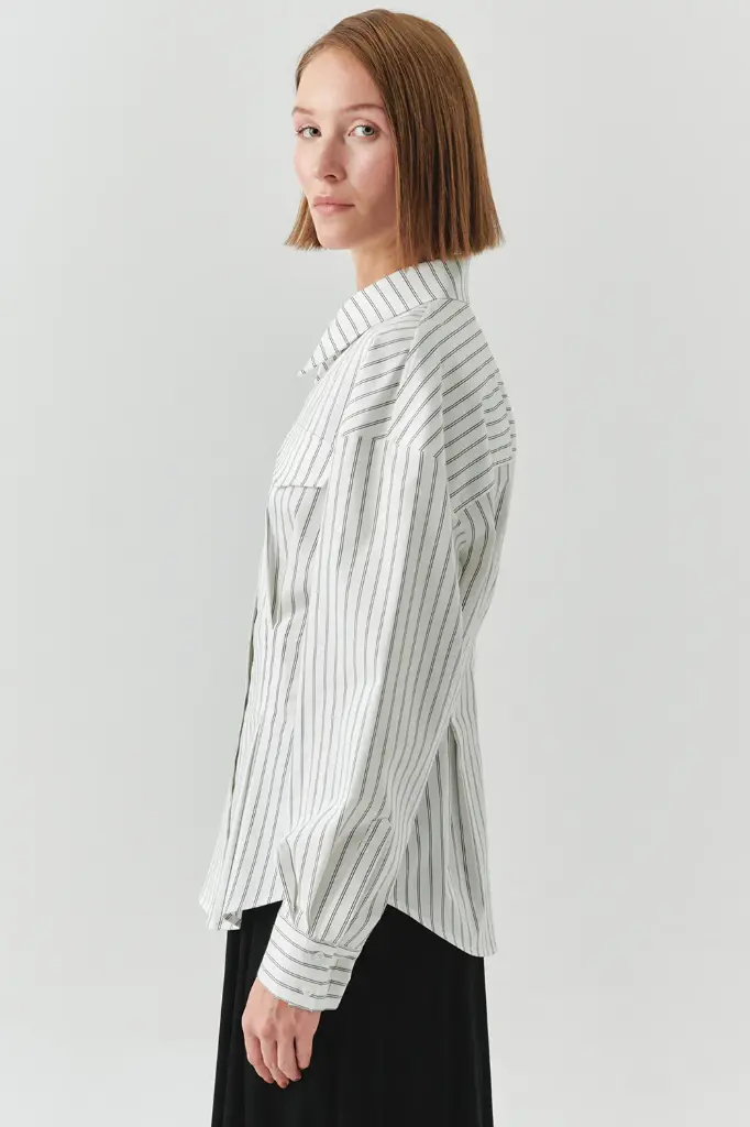 Çizgili Uzun Kollu Gömlek