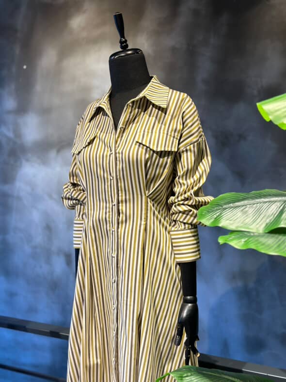 Çizgili Renkli Elbise