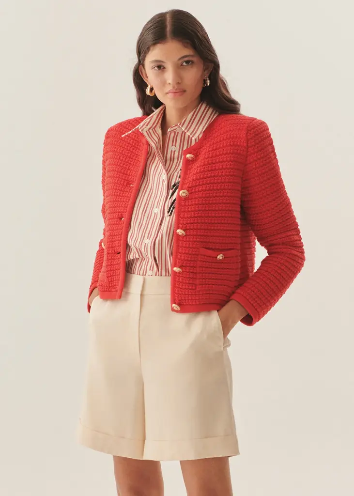 EXQUİSE ÖRME HIRKA KIRMIZI