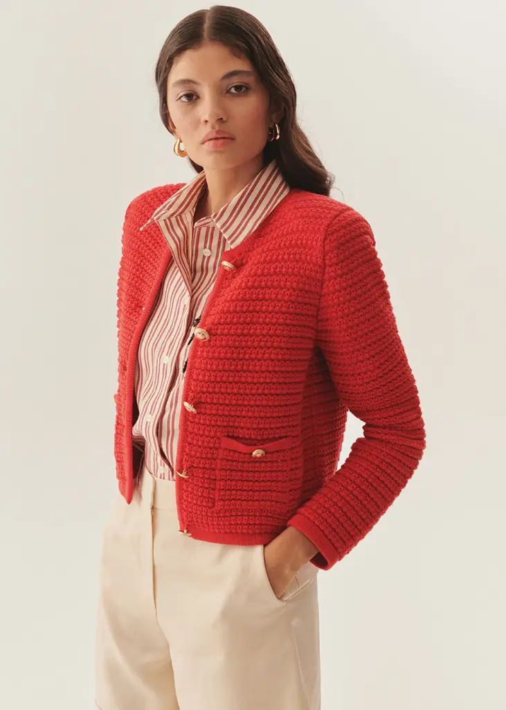 EXQUİSE ÖRME HIRKA KIRMIZI