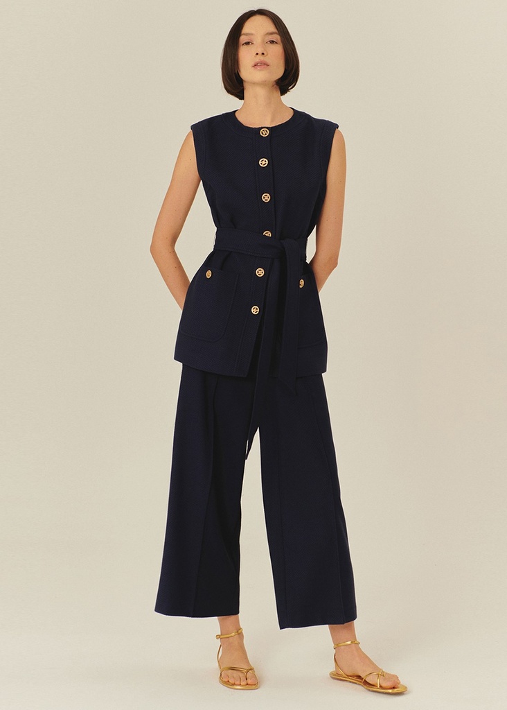 EXQUİSE CEPLİ SLİM FİT YELEK LACİVERT