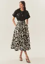 Exquise Tokalı Kemar Detaylı Zebra Desenli Etek