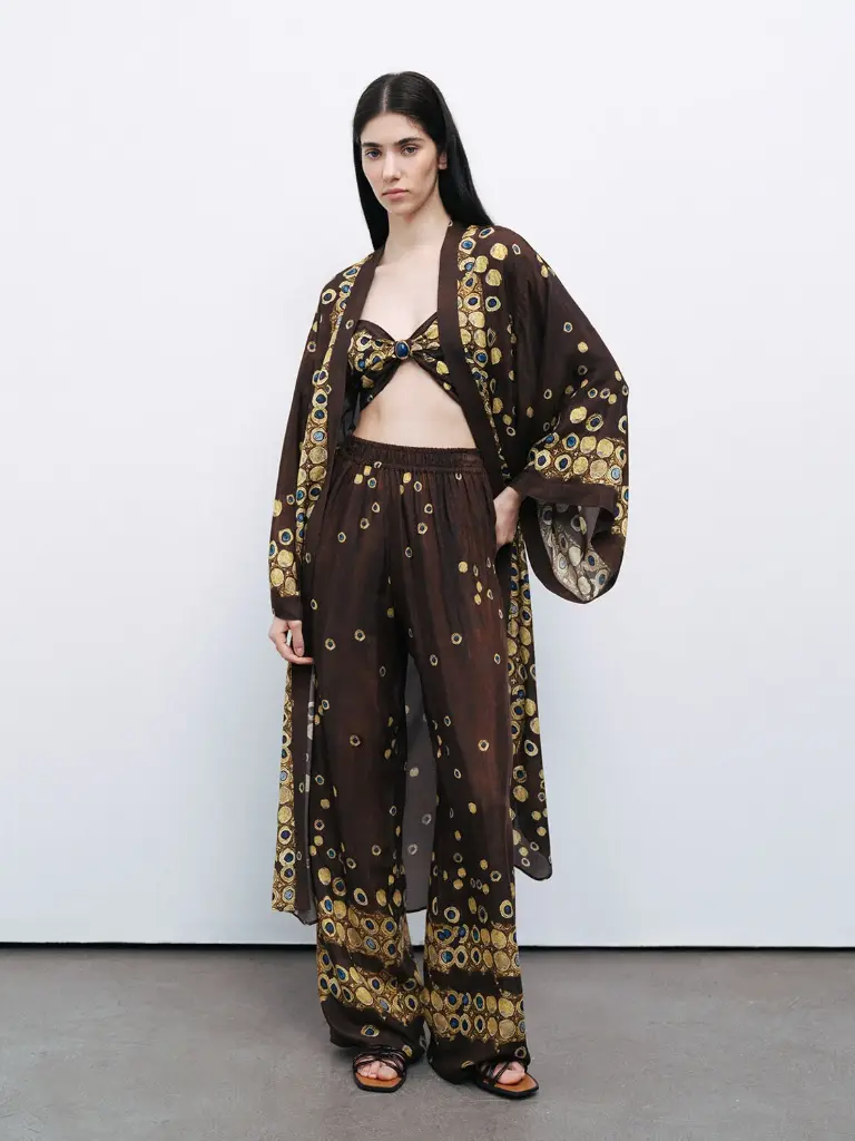 Nocturne Desenli Dökümlü Pantolon