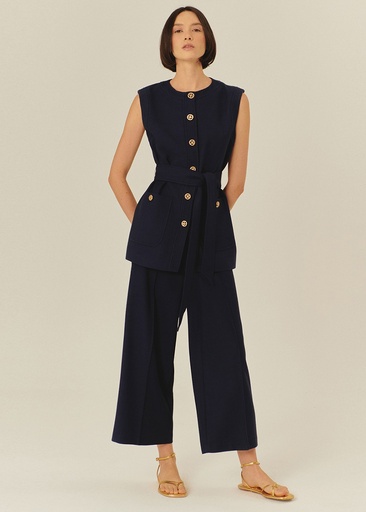 EXQUİSE CEPLİ SLİM FİT YELEK LACİVERT