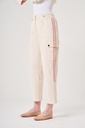 Omelya Ekru Şeritli Pantolon