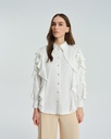 Vuu Volanlı Gömlek Beyaz