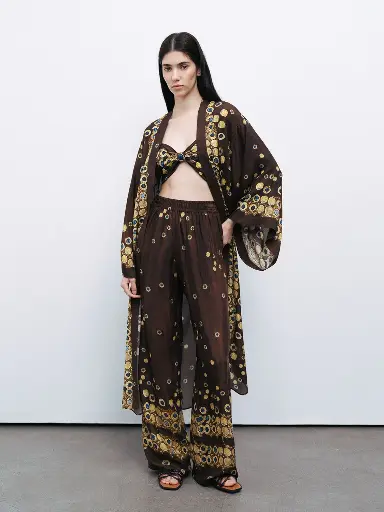 Nocturne Desenli Dökümlü Pantolon