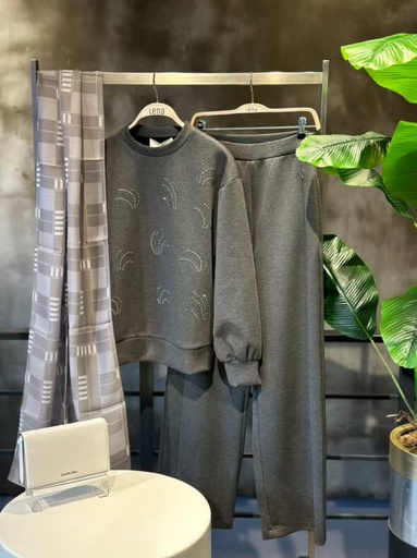 Gri Metal Detaylı Takım